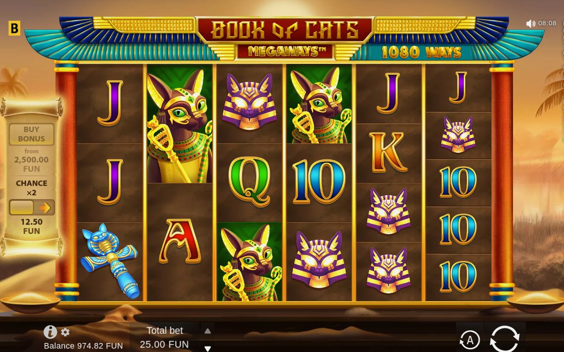 Basisspiel mit Bastet und Kartensymbolen A bis 10