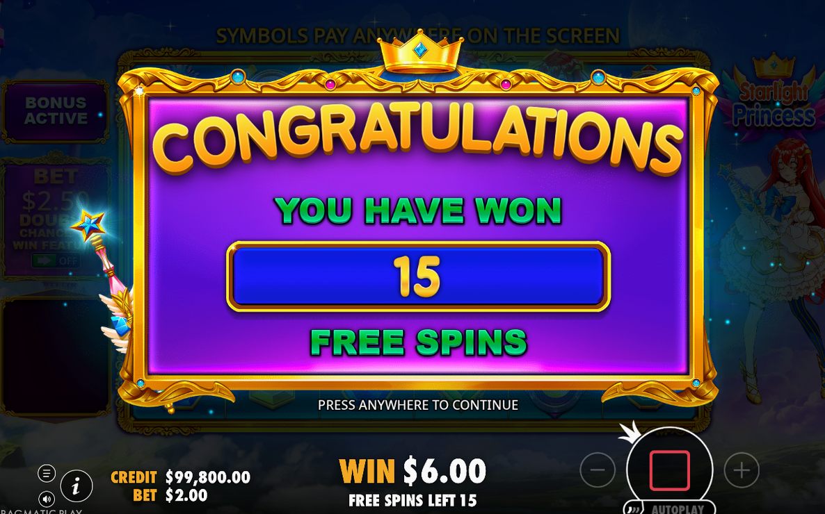 Freispielrunde mit Zähler der verbleibenden Spins